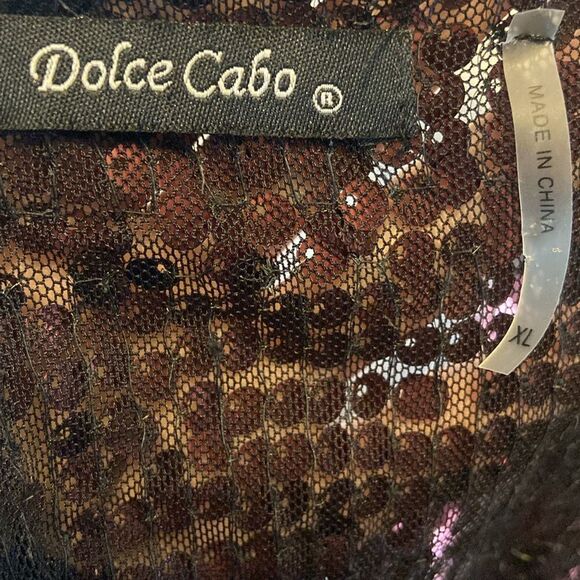 Ladies sequined cropped waterfall jacket size XL Dolce Cabo - Picture 3 of 5